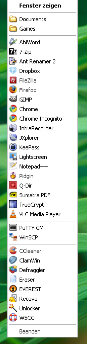 software pstart - Windows - meine favorisierten Portable Apps