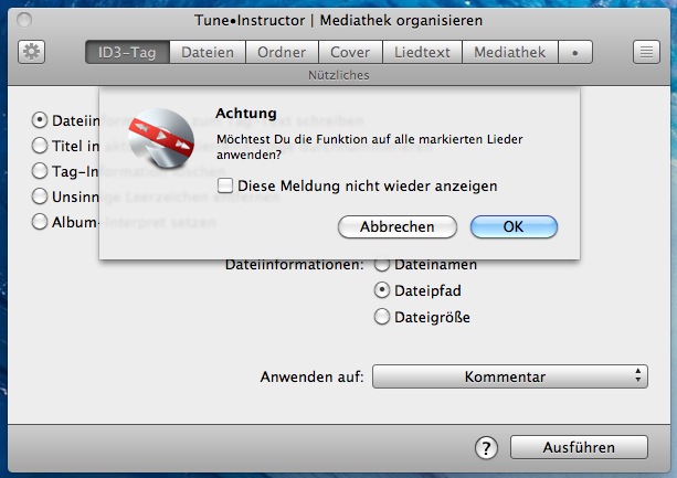 osx tuneinstructor 3 - iTunes - Musik nach dem Dateipfad sortieren