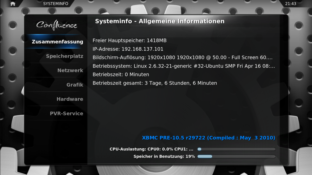 xbmc all in one sysinfo 1024x576 - All-in-One HowTo - Ubuntu 10.04 - Installation & Konfiguration von NVIDIA VDPAU, VDR mit VNSI-Server & XBMC PVR-TESTING2