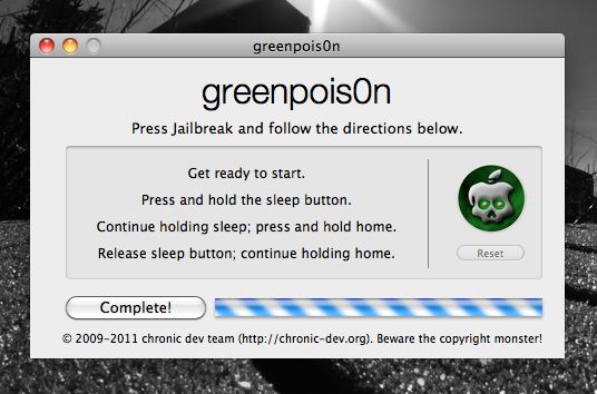 osx greenpois0n rc5 comp - greenpois0n RC5 - untethered Jailbreak für die iOS 4.2.1 - Chronic Dev Team