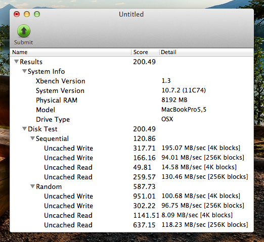 apple ssd xbench with filevault - Benchmark - Crucial m4 (SATA III) im MacBook Pro (Mid 2009) mit SATA II