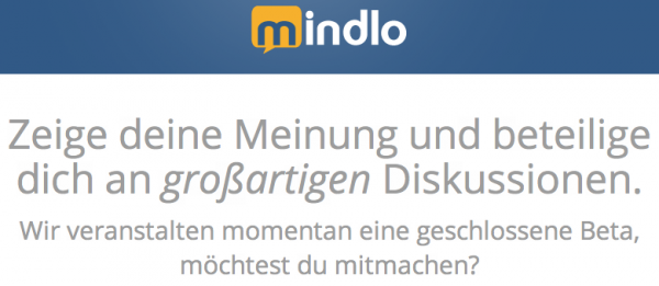 mindlo slogan 600x261 - mindlo - Zeige deine Meinung und beteilige dich an großartigen Diskussionen