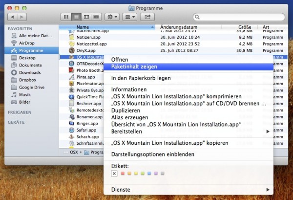 osx mountain lion paketinhalt anzeigen 600x409 - OSX - Mountain Lion auf eine normale 4.7GB DVD brennen