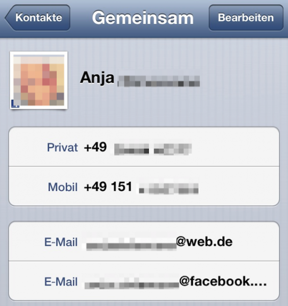 iOS 6 verknuepfte Facebook Mailadressen hoehere Prioritaet Handynummern Kontakt 565x600 - ACHTUNG - iOS 6 Bug, der richtig Geld kosten kann