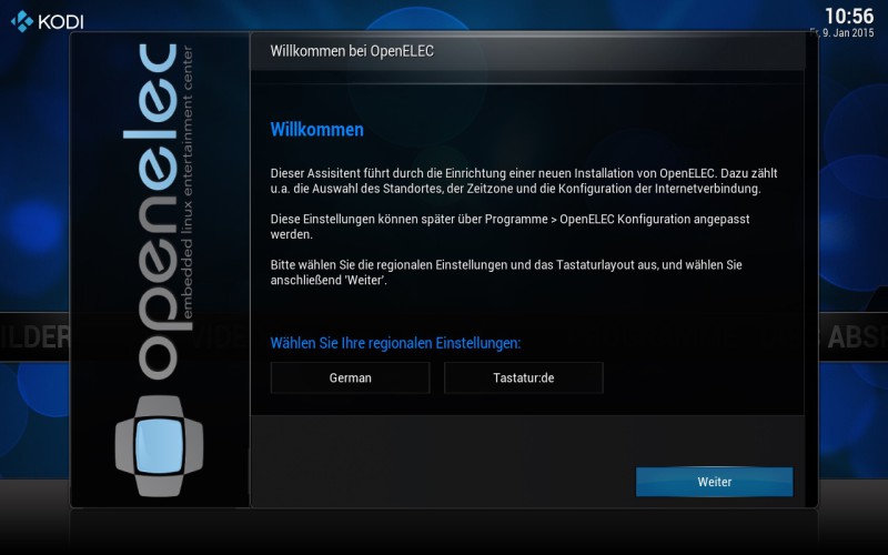 openelec willkommen 01 800x500 - Projekt Media-PC v2 - OpenELEC