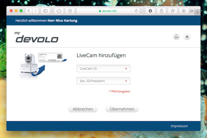 Devolo LiveCam Webinterface Hinzufügen 800x536 - Erfahrungsbericht – Devolo dLan LiveCam