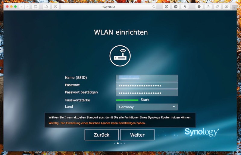 synology rt1900ac firststeps wlan 800x515 - Erfahrungsbericht – Synology WLAN-Router RT1900ac