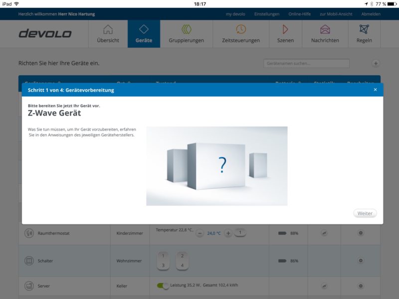 Z Weather mit Devolo 02 800x600 - Z-Weather am Devolo Home Control anmelden - Step 2