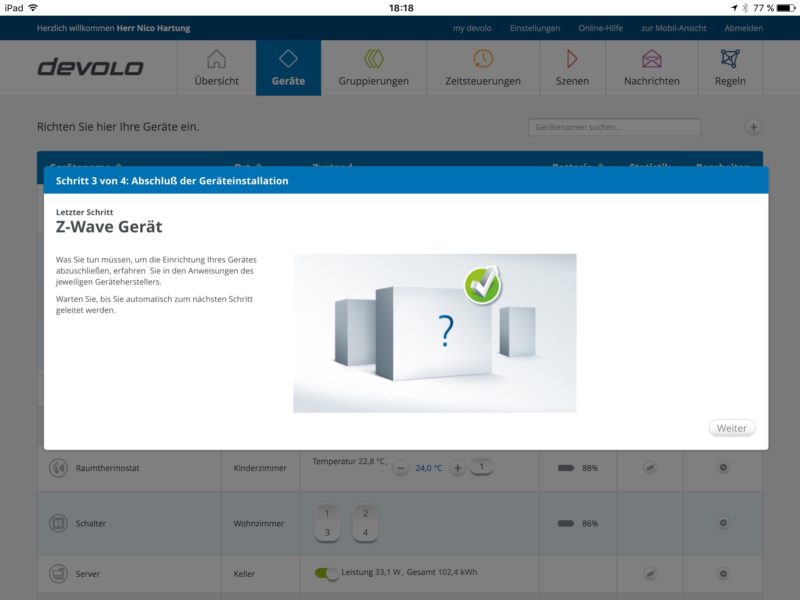 Z Weather mit Devolo 04 800x600 - Z-Weather am Devolo Home Control anmelden - Step 4