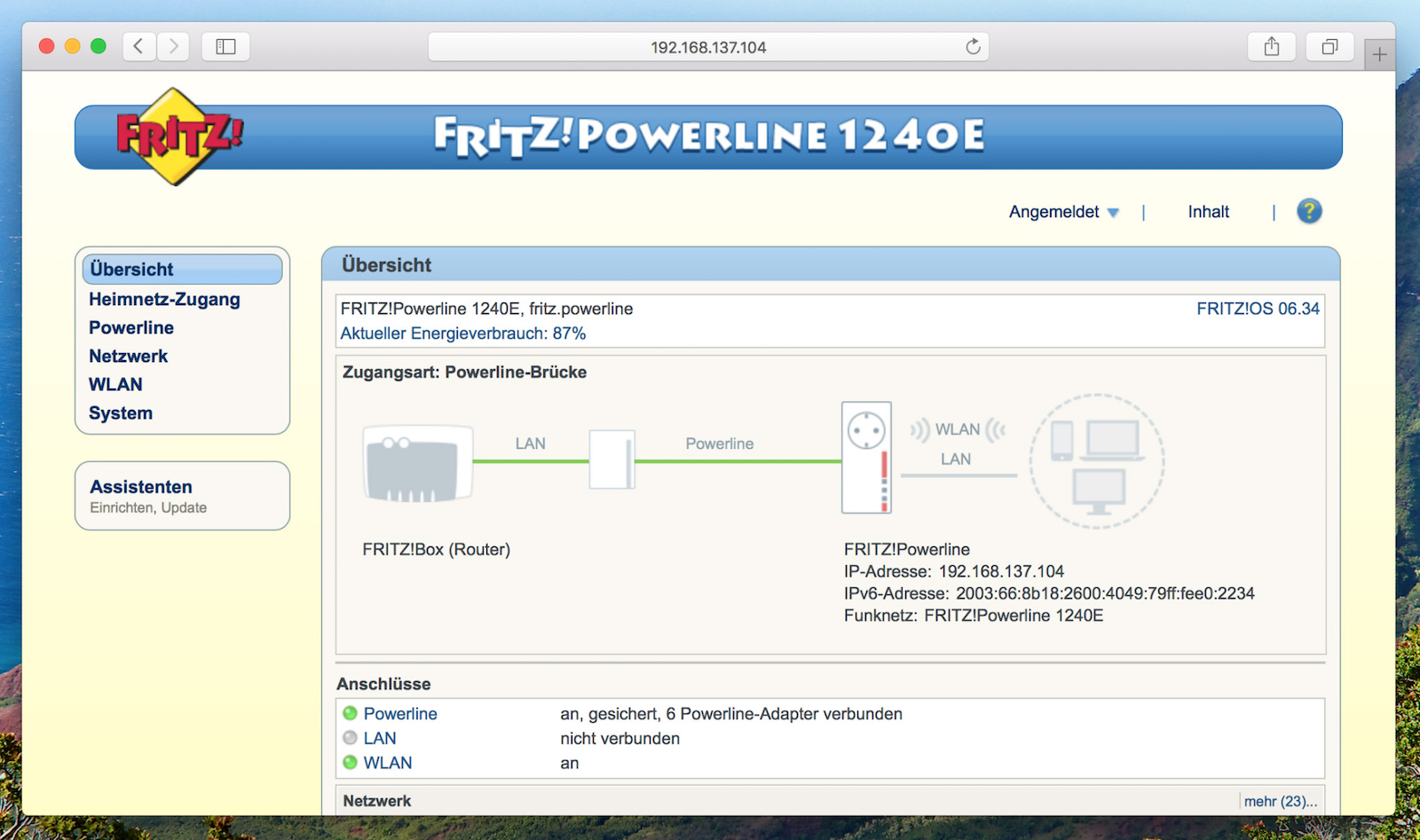 Einrichtungsbeispiel und Erfahrungsbericht zum AVM Fritz! 1240E Wlan Powerline  Adapter 