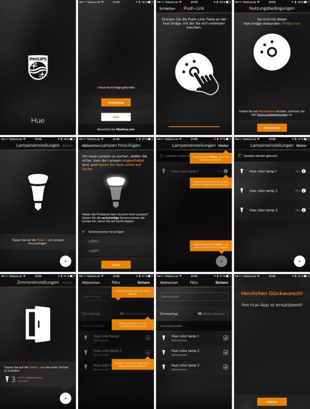 hue app einrichtung 606x800 - Erfahrungsbericht – Philips Hue Starter Set & Wireless Dimming Kit (E27)