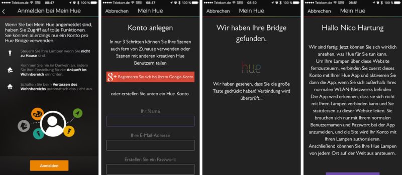 hue meet account 800x349 - Erfahrungsbericht – Philips Hue Starter Set & Wireless Dimming Kit (E27)