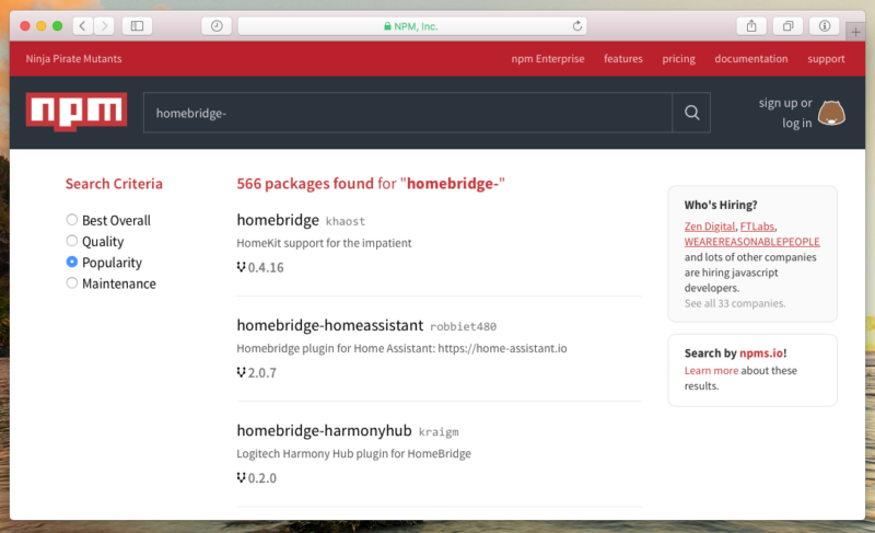 homebridge 566 packages 800x487 - Apple Home (HomeKit) - Devolo Geräte mit der Apple App steuern - Homebridge