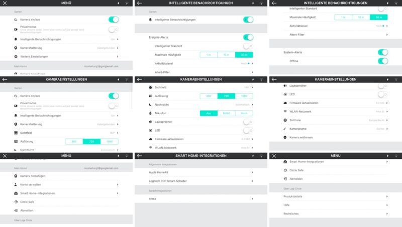 logitech circle 2 einstellungen 800x453 - Test – Logitech Circle 2 Kamera | 180-Grad-Objektiv | HomeKit