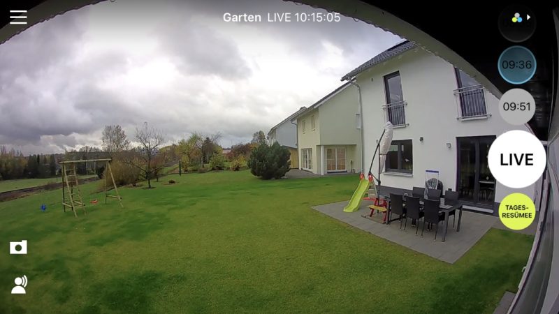 logitech circle 2 livebild 800x450 - Test – Logitech Circle 2 Kamera | 180-Grad-Objektiv | HomeKit