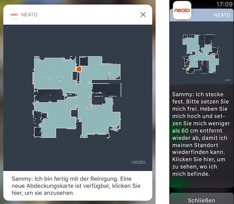 neato ios benachrichtigungen 800x696 - App Update - Neato Connected Staubsaugerroboter