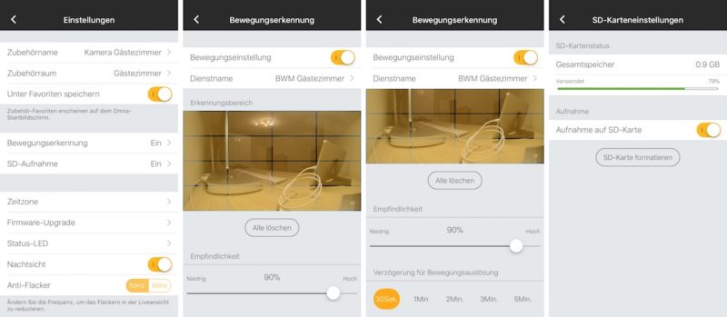 dlink omna 180 hd app einstellungen 800x349 - Test - D-Link Omna 180 - HomeKit Kamera mit 180° Blickfeld