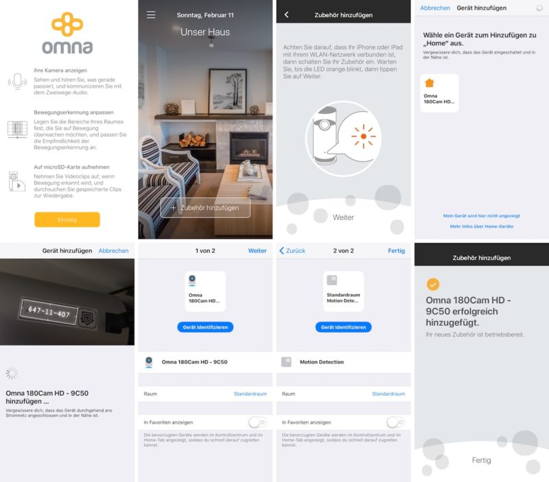 dlink omna 180 hd einrichtung 800x703 - Test - D-Link Omna 180 - HomeKit Kamera mit 180° Blickfeld