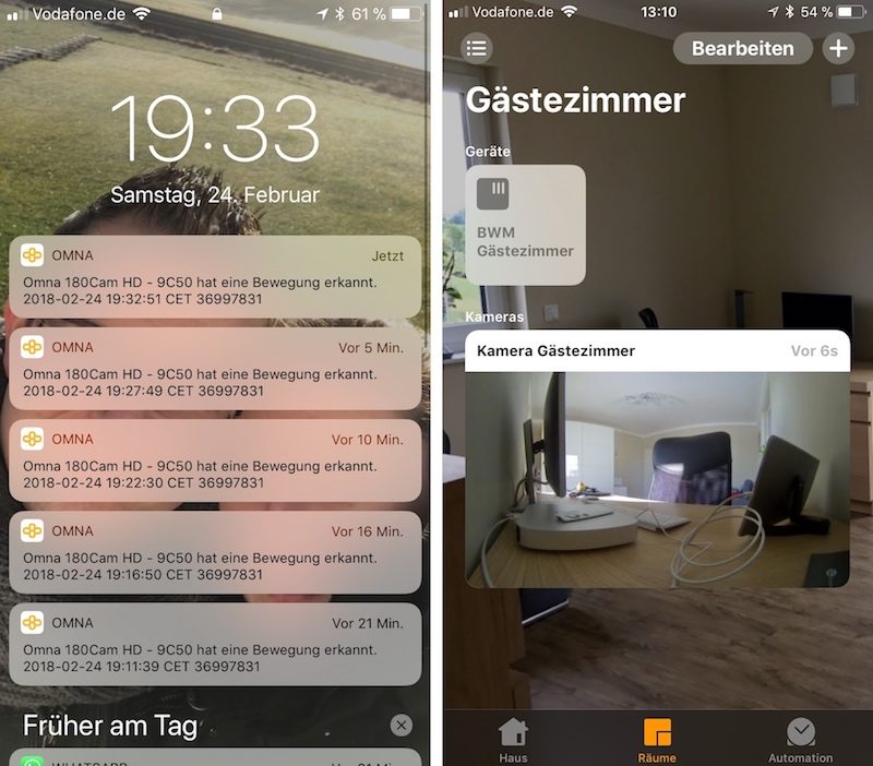 dlink omna 180 hd pushmitteilungen homekit 800x702 - Test - D-Link Omna 180 - HomeKit Kamera mit 180° Blickfeld