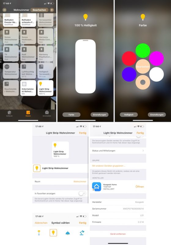 Koogeek LS1 Light Strip HomeApp 559x800 - Test - Koogeek LS1 Light Strip mit HomeKit-Unterstützung