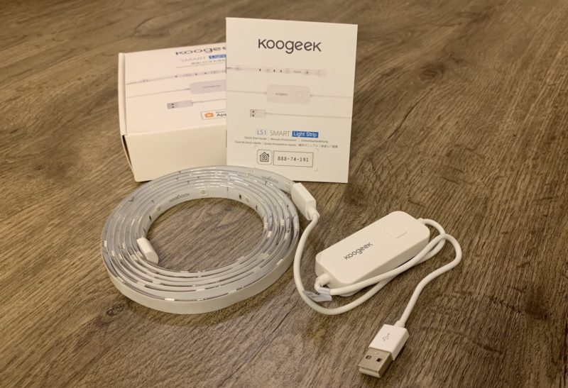 Koogeek LS1 Light Strip Lieferumfang OVP 800x547 - Test - Koogeek LS1 Light Strip mit HomeKit-Unterstützung