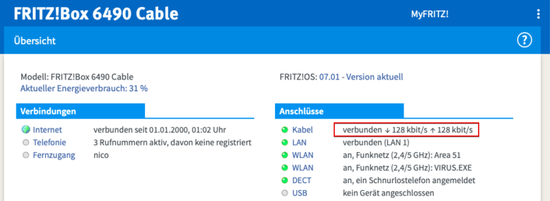 vodafone kabel deutschland fremdgeraet 128kbits 800x293 - Vodafone Kabel Deutschland - Störung - eigener Router / Fremdgerät - 128 kbit/s