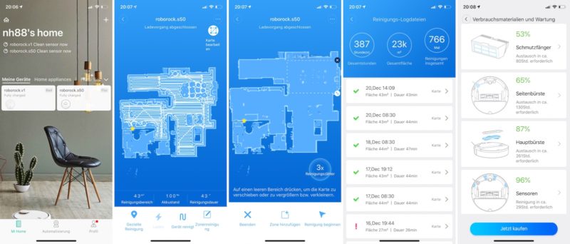 xiaomi roborock s50 app screenshots 800x342 - Test – Vorwerk Kobold VR300 Saugroboter