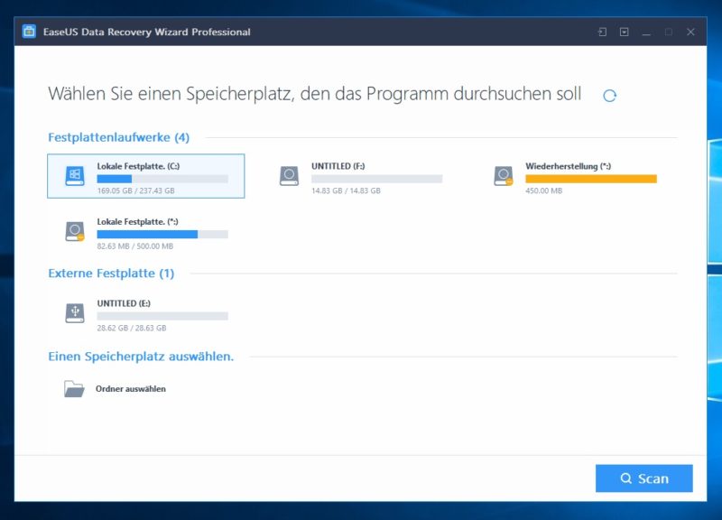 easeus data recovery wizard startscreen 800x576 - Test - Datenrettung mit EaseUS Data Recovery Wizard