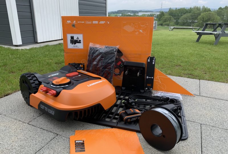 worx landroid m500 wr141e lieferumfang 800x540 - Test - Worx Landroid M500 2019 (WR141E) - Mähroboter