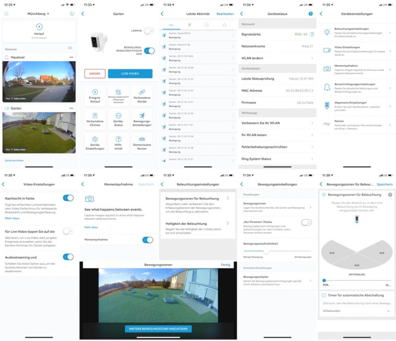 ring spotlight cam wired in app einstellungen 800x689 - Test - Ring Spotlight Cam Wired mit 140° Blickwinkel
