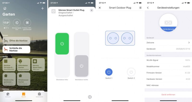 meross mss620 smart wifi outdoor plug steuerung 800x427 - Kurztest - Meross Smart Wi-Fi Outdoor Plug - WLAN-Außensteckdose mit HomeKit