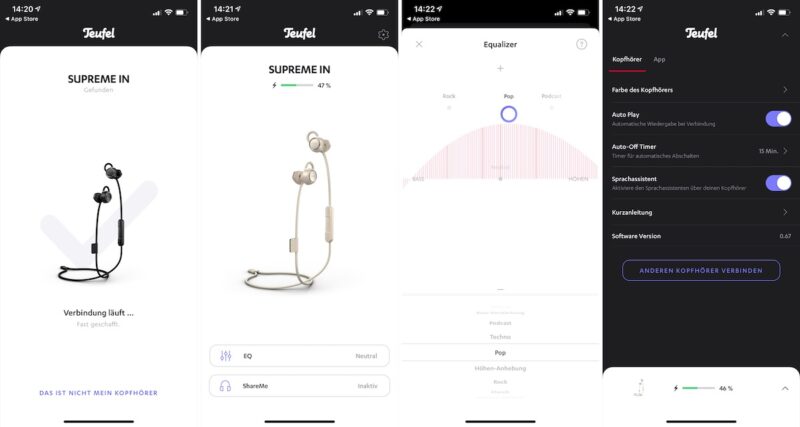 Teufel SUPREME IN App EQ 800x427 - Test - Teufel SUPREME IN - Bluetooth Earbud-Kopfhörer