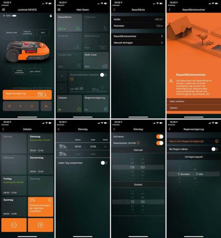 worx landroid app einrichtung manueller zeitplan 746x800 - Test – Worx Landroid M700 2021 (WR167E) – Mähroboter