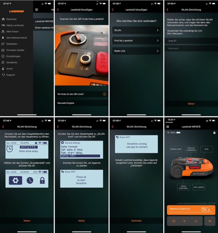 worx landroid app einrichtung wlan verbindung 746x800 - Test – Worx Landroid M700 2021 (WR167E) – Mähroboter