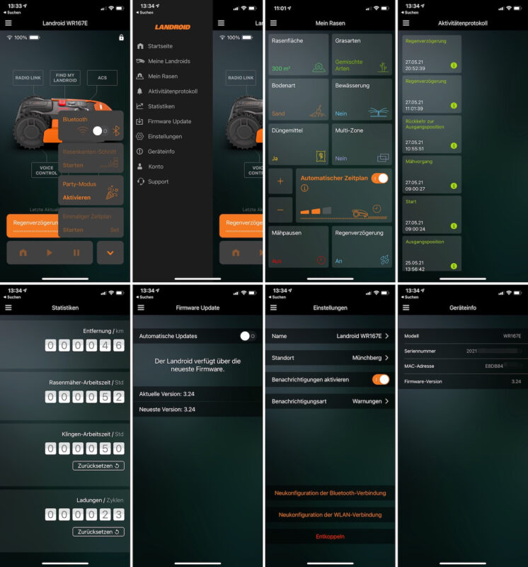 worx landroid app einstellungen 746x800 - Test – Worx Landroid M700 2021 (WR167E) – Mähroboter