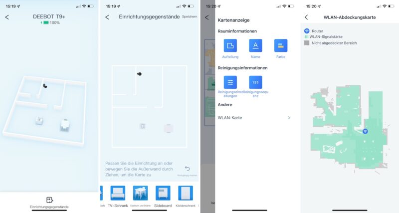 ecovacs deebot t9 plus 3d karte wlan 800x427 - Test - Ecovacs DEEBOT T9+ - Saugroboter mit Absaugstation