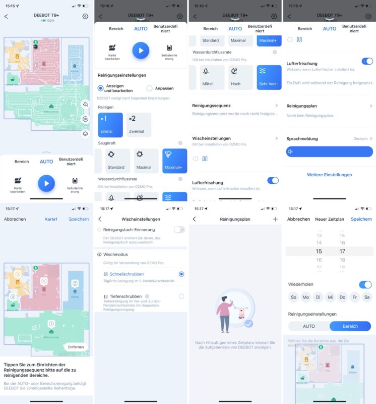 ecovacs deebot t9 plus einstellungen 746x800 - Test - Ecovacs DEEBOT T9+ - Saugroboter mit Absaugstation