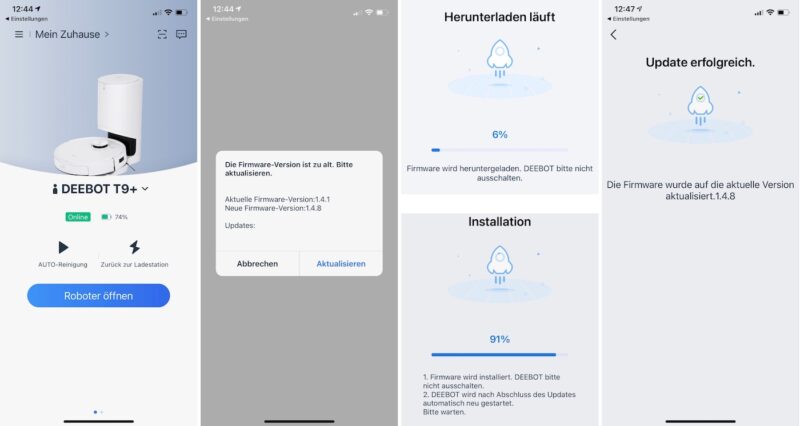 ecovacs deebot t9 plus firmware 800x426 - Test - Ecovacs DEEBOT T9+ - Saugroboter mit Absaugstation