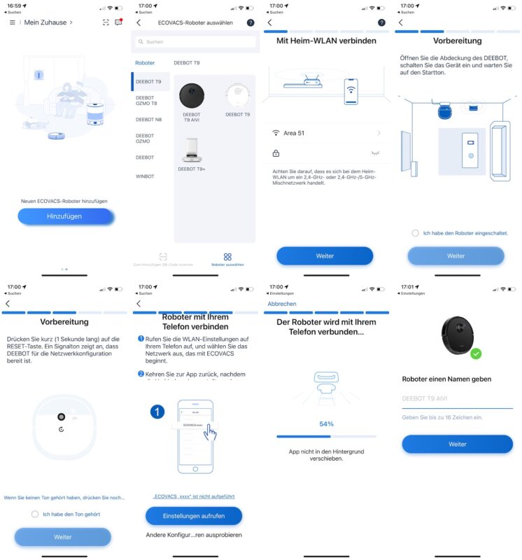 ecovacs deebot t9 aivi verbindung wlan 746x800 - Test - Ecovacs DEEBOT T9 AIVI – Saugroboter mit Livestream