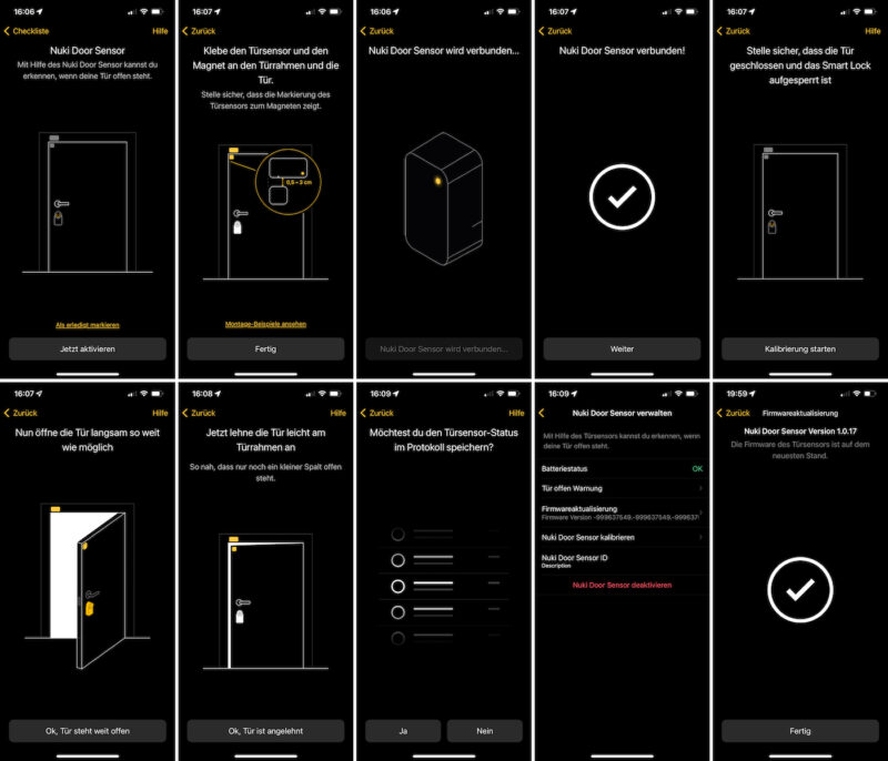 nuki door sensor app einrichtung 800x686 - Test - Nuki Smart Lock 3.0 Pro inkl. Türsensor