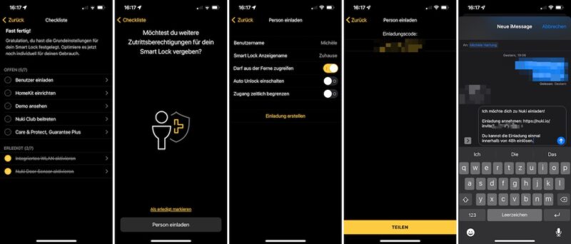 nuki smartlock 3 pro app haushaltsmitglieder einladen 800x342 - Test - Nuki Smart Lock 3.0 Pro inkl. Türsensor