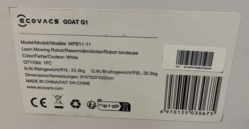 ecovacs goat g1 unboxing 60 800x417 - Erster Eindruck & Unboxing – ECOVACS GOAT G1 – Mähroboter