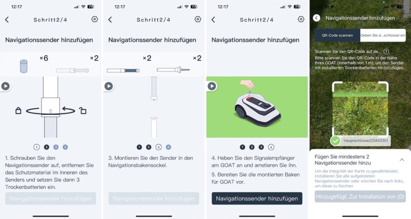 04 Einrichtung Navigationssender anlernen und positionieren ECOVACS GOAT G1 01 800x427 - Test - ECOVACS GOAT G1 – Mähroboter ohne Begrenzungskabel