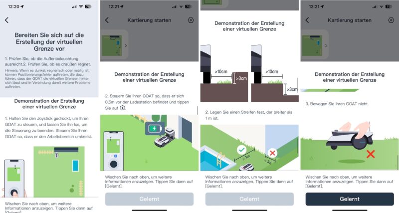 05 Einrichtung Kartierung 01 Hinweise 800x427 - Test - ECOVACS GOAT G1 – Mähroboter ohne Begrenzungskabel