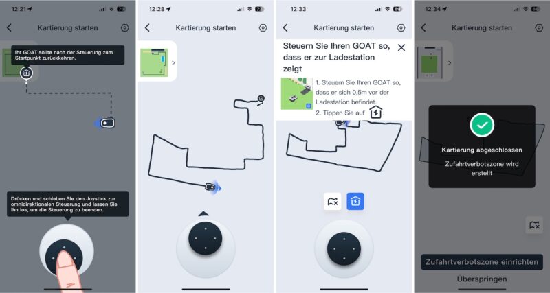05 Einrichtung Kartierung 02 Joystick 800x427 - Test - ECOVACS GOAT G1 – Mähroboter ohne Begrenzungskabel