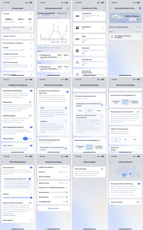 ecovacs deebot x2 omni erweiterte einstellungen 496x800 - Test – ECOVACS DEEBOT X2 OMNI – Saugroboter