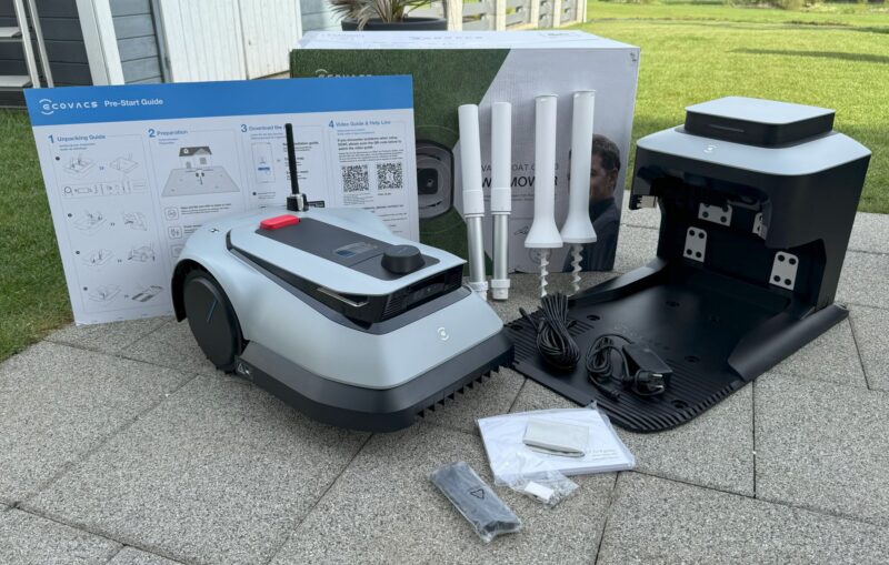 ecovacs goat g1 800 lieferumfang 800x509 - Test - ECOVACS GOAT G1-800 – Mähroboter ohne Begrenzungskabel