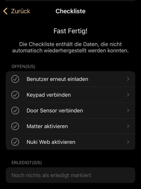Nuki Smart Lock Ultra Konfiguration 01 Checkliste 595x800 - Test – Nuki Smart Lock Ultra