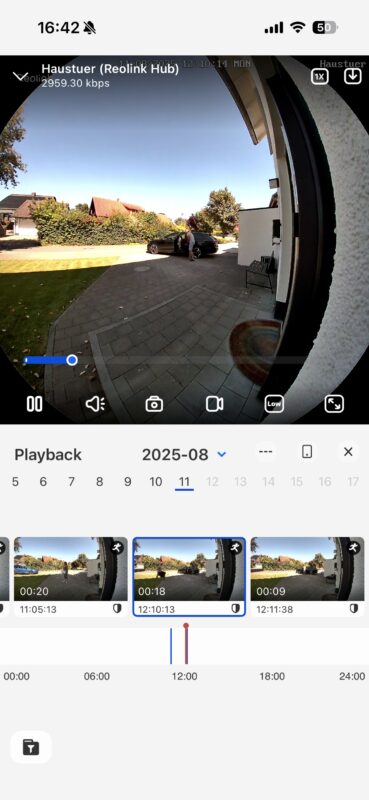 Reolink Video Doorbell Battery Wiedergabe 369x800 - Test - Reolink Video Doorbell (Battery)