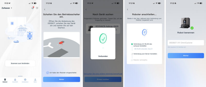 Test – ECOVACS DEEBOT X11 OMNICYCLONE – Saugroboter ECOVACS DEEBOT X11 OMNICYCLON Verbindung 800x340 - Test – ECOVACS DEEBOT X11 OMNICYCLONE – Saugroboter